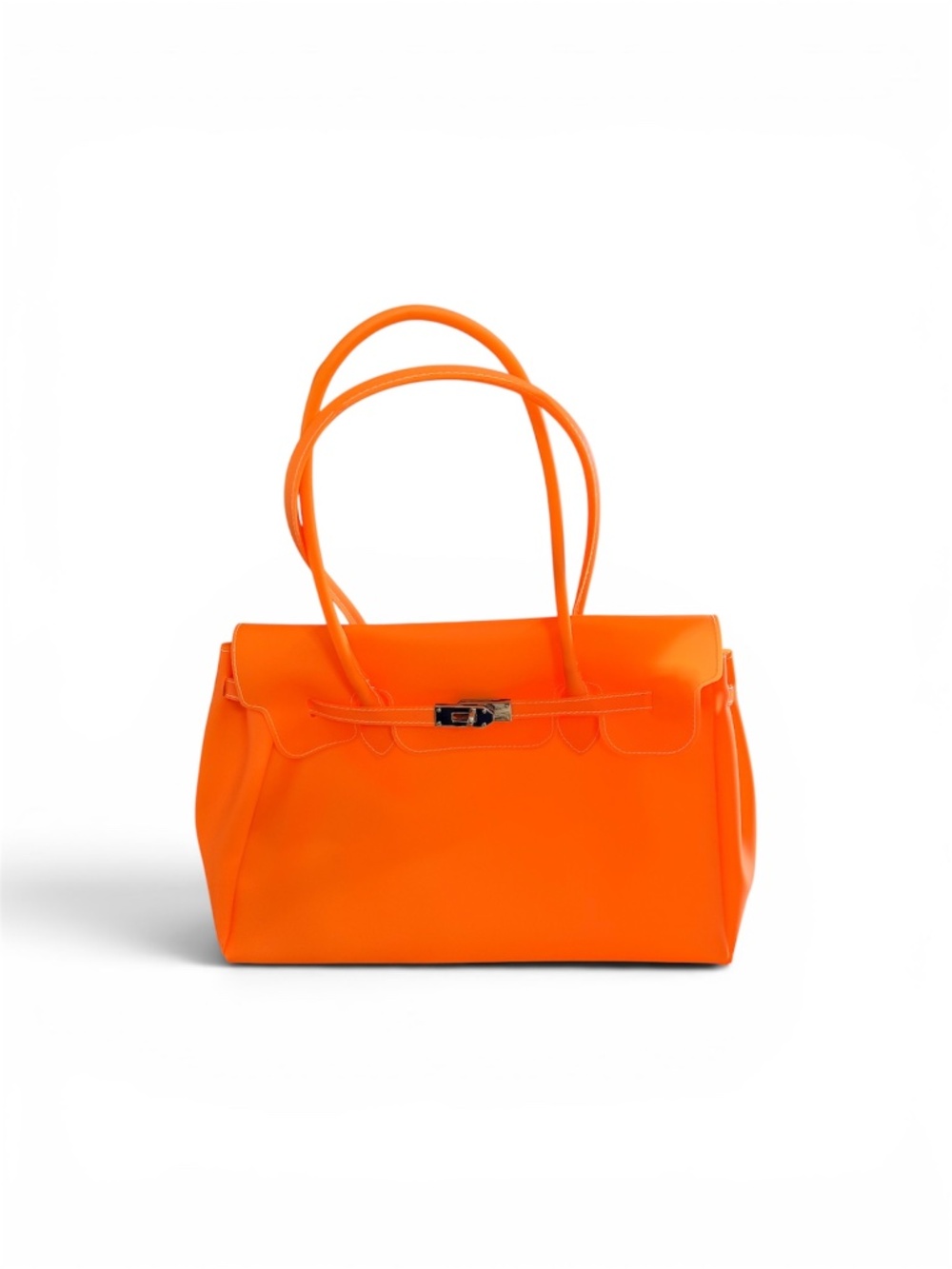 Viral TikTok Jelly Firkin Bag, Waterproof, Orange, BRAND NEW